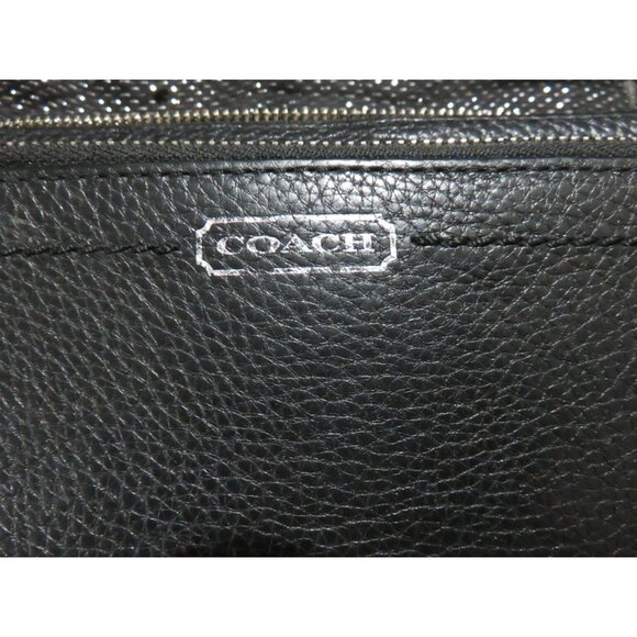 Coach Black Pebbled Leather Double Zip Around Accordion Continental Long Wallet - Picture 11 of 11